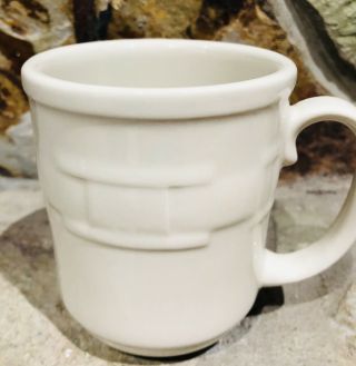 Longaberger Pottery Ivory Coffee Mug Cup Woven Tradition Made In Usa