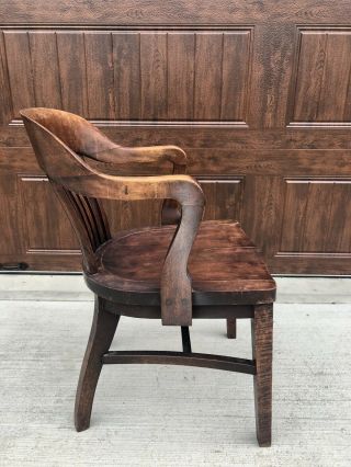 Vintage/Antique Solid Wood Banker/Office Chair Armchair Mission/Arts & Crafts 3
