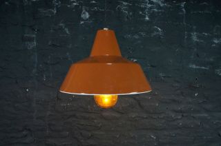 Danish Enamel Light By Louis Poulsen With Amber Acorn Lamp Vintage Pendant