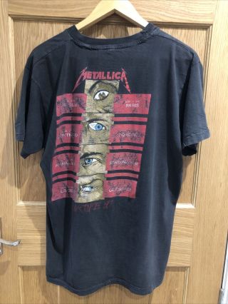 Vintage 1990 Metallica Europe Tour T Shirt In Black Size XL 3
