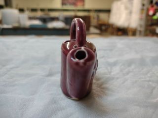 Vintage Burgundy Red Shawnee Pottery Miniature Watering Can No Damage 2