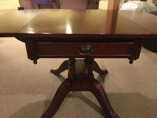 Vintage Regency Style Mahogany Pembroke style Drop Leaf End Table,  One Drawer 2