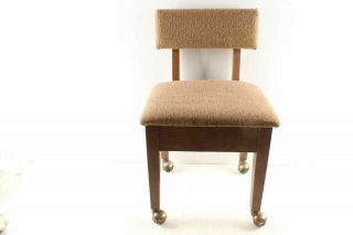 Vintage Mid Century Sewing Chair On Rollers & Seat Storage