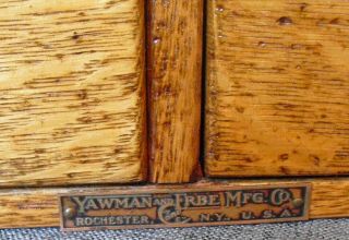 Vintage Yawman and Erbe MFG Tiger Oak 2 Drawer Wooden File Card Box/Excellent 2