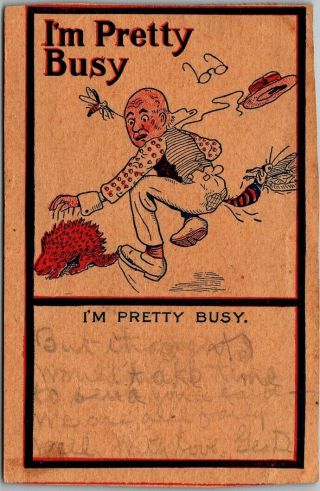 Vintage 1907 Comic Greetings Postcard " I 