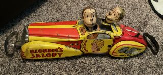 Vintage 1930’s Marx Tin Windup Toy “blondie’s Jalopy” Dagwood