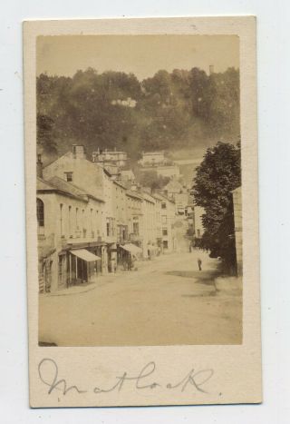 Antique Cdv Photograph Of A Street In Matlock Derbyshire D2