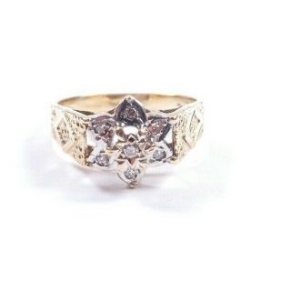 Diamond Ring 9 Carat Gold Vintage Cluster 9 Size Q 3.  5grams