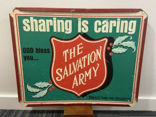 Vintage Ww2 Era United States ‘sharing Is Caring’ The Salvation Army Large Sign