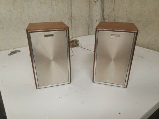 Vintage Pioneer Cs - 51 Stereo Speakers Audio Wood Chrome Japan