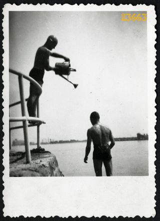 Strong Boys In Swimsuit,  Vintage Photograph,  1930 