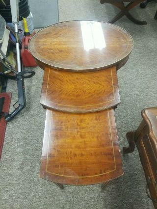 Vintage Imperial Grand Rapids Mahogany Nesting Tables - Set Of 3 Solid