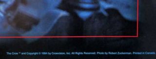 1994 Brandon Lee The Crow movie poster: 36x24 J O ' Barr comic book tv hero pin - up 2