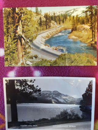 Vintage Donner Lake Ca Black & White Real Photo Postcard,  Donner Summit