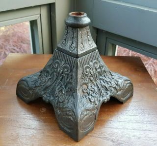 Large Victorian Ornate 2 piece Cast Iron Oil lamp base Heavy 20mm fittr 2