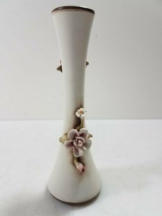 Capodimonte Crown N Rose 9 " Flowered Vase