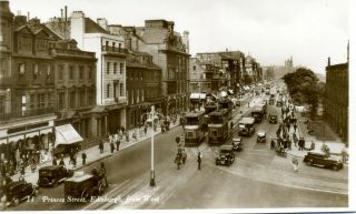 Princes Street,  Edinburgh.  From West (rp) ^^ Vintage Postcard