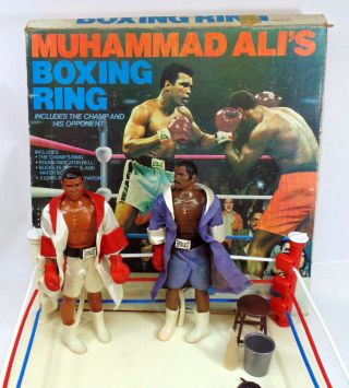 Vintage Mego Muhammad Ali Boxing Ring With Figures Box Accessories
