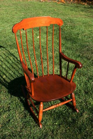 Vintage Nichols And Stone Windsor Rocking Chair.
