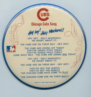Chicago Cubs Song Vintage Pinback Button Pin Hey Hey Holy Mackerel - Bk807