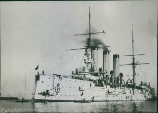 The Russian Cruiser Pallada In The Water During Tyskland War,  1904.  - 8x10 Photo