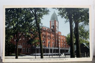 York Ny Clifton Springs Park Sanitarium Postcard Old Vintage Card View Post
