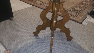 1960 antique vintage light wood table end table handmade unique piece. 3