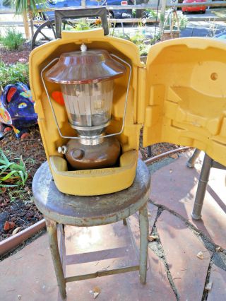 Vintg Brown Coleman 70s Camping Lantern Model 275 Double Mantle W Clam Case More