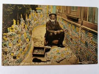 Vintage Postcard " Shell House,  East Cowes,  Isle Of Wight,  Mr.  Attrill At Work
