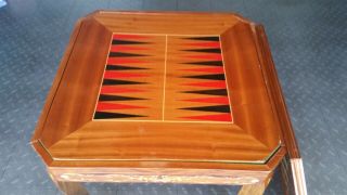 Vintage Italian inlaid wood gaming table gambling home casino all in 1 3
