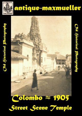 Netherland India Colombo Ceylon Sri Lanka Street Scene Temple Orig.  Photo ≈ 1904