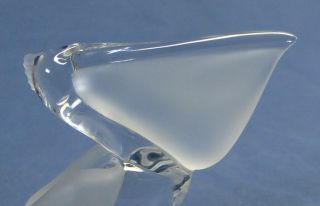 HTF Rare Vintage DAUM France Frosted/Clear Crystal Pelican Figure 02465 EXC 3