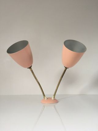 1960s British Double Shade Pink Wall Lamp - Light Mid Century Vintage