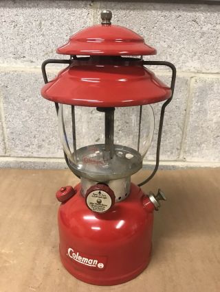 Vintage Coleman Gas Lantern Model 200a Single Mantle Red 8 - 1968