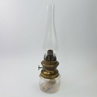 Kosmos Brenner Oil Lamp Glass Brass Antique Victorian 19th Century Funnel