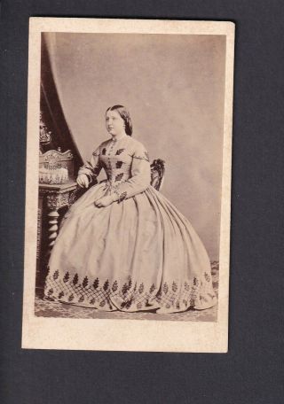 Victorian Photo Cdv - Young Lady In Chair - S Photografic Institute,  Stafford