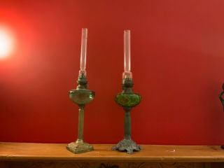 Two Non Matching French Antique Oil Lamps