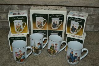Norman Rockwell 1983 Set Of 4 Collector 