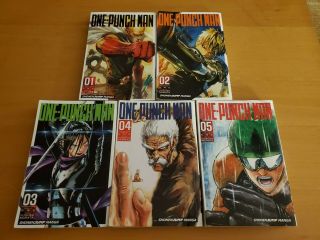 One Punch Man Manga Volume 1 - 5 - Anime Shonen Jump Manga Set Yusuke Murata
