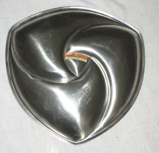 WMF Frasers Cromargan Stainless Steel 18/8 12.  5 ins Triangular 4 - part Dish Plate 3