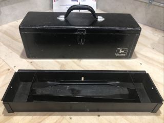 Vintage John Deere Metal Tool Box With Tray For Tractor