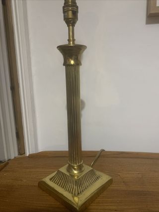 Quality Vintage Heavy Brass Corinthian Column Table Lamp