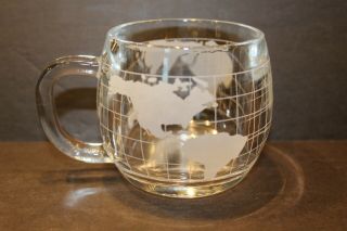 Vintage Nescafe Nestle World Globe Glass Coffee Mug Tea Cup The Nestle Co. ,  Inc.