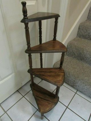 Antique Wooden Spindle Leg Plant,  Whatnot,  Display Staircase Floor Shelf