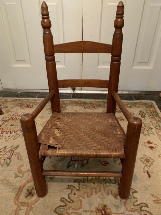 Antique Child’s Ladderback Chair Solid Wood 27 " H X 15 " W X 12 " D