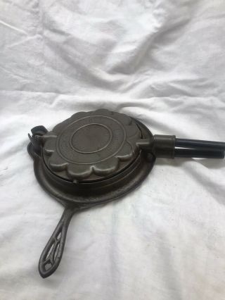 Vintage Alfred Andresen Heart Shape Design Waffle Iron With Cast Iron Base