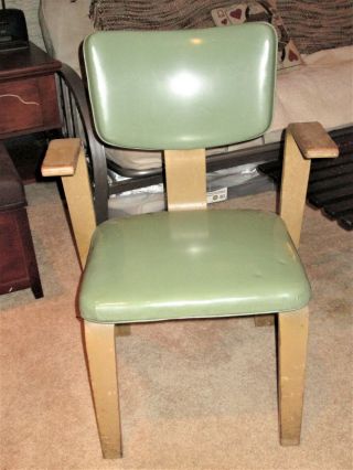 Rare True Vintage Mid Century Modern Thonet Bentwood Chair Green