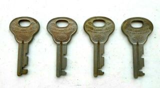 4 Antique Corbin Steamer Trunk Keys Ttd3 Ttd4 Ttd5 Ttd6