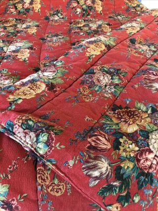 RARE RALPH Lauren AYLESBURY KING Vintage RED FLORAL COMFORTER Bedspread Set 2