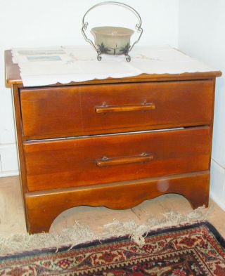 Antique Cushman Colonial Solid Maple Furniture,  Dresser With Two Drawers